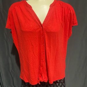 Apt 9 ladies short sleeve red blouse size XXL